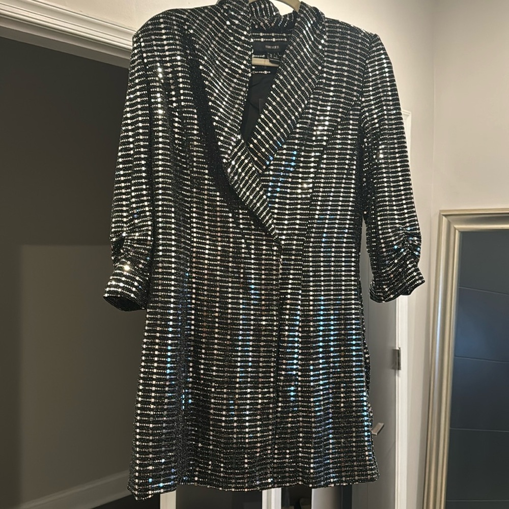 Sequin blazer mini dress